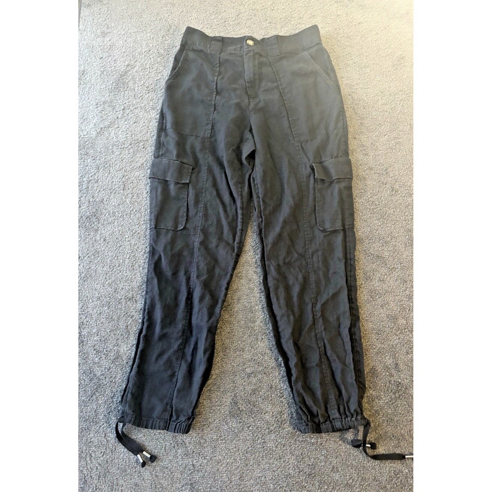 C & C CALIFORNIA Black‎ Linen Jogger Pants Resort Summer Staple Size Small